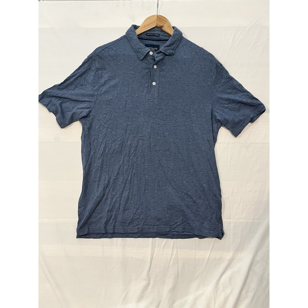 JACHS New York Polo Mens L Blue Pima Cotton Blend Short Sleeve Shirt